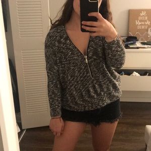 Express Crochet Half Zip Sweater